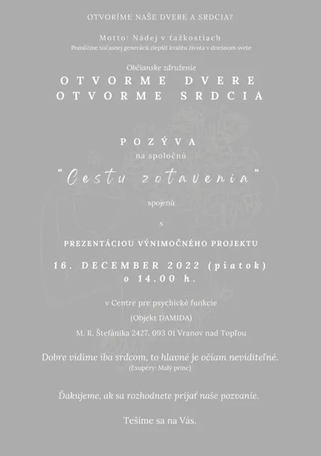 Plagát výstavy Cesta môjho zotavenia